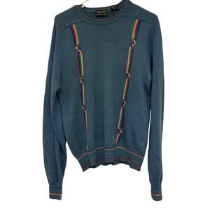 Colours by Alexander Julian Vintage Striped Sweater Linen Cotton Size Small